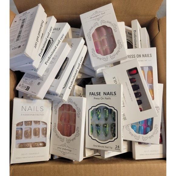 The Unbranded Brand Other - Press On Nails Lot Of 54 Packs Of Nails New Random Shapes And Sizes